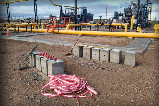 Construcción de Dados de Hormigón para soportería